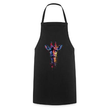 Girafe motif animal amoureux des animaux safari - Tablier de cuisine - noir - Devant - AI Model Male 185 dark (185cm)