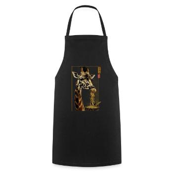 Giraffe Safari Manga Ramen Noodle Giraffe Anime - Cooking Apron - black - Front - AI Model Male 185 dark (185cm)