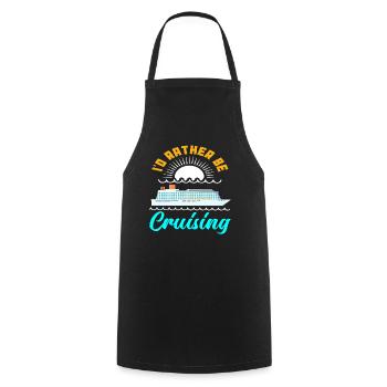 Je préfère être en croisière - Tablier de cuisine - noir - Devant - AI Model Male 185 dark (185cm)