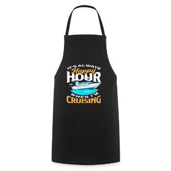 It's always happy hour at cruising - Cooking Apron - black - Front - AI Model Male 185 dark (185cm)