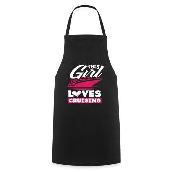 This Girl Loves Cruises - Cooking Apron - black - Front - AI Model Male 185 dark (185cm)