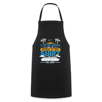 When no one around me wears the same shirt - Cooking Apron - black - Front - AI Model Male 185 dark (185cm)