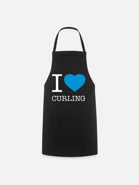 I LOVE CURLING - Kochschürze - Schwarz