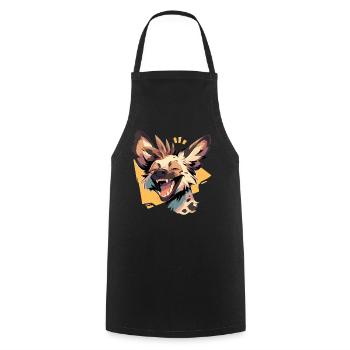 Wild Dog Wildhunde Wildhund - Cooking Apron - black - Front - AI Model Male 185 dark (185cm)
