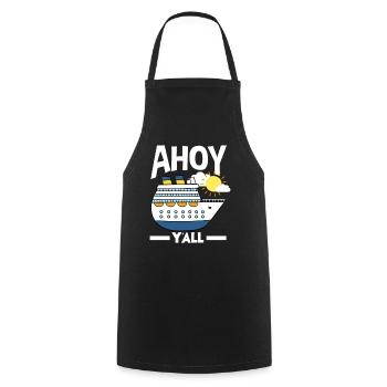 Ahoy Y'all Kreuzfahrtschiff Abenteuer - Kochschürze - Schwarz - Vorne - AI Model Male 185 dark (185cm)
