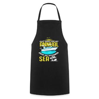 Here for my annual dose of Vitamin Meer - Cooking Apron - black - Front - AI Model Male 185 dark (185cm)