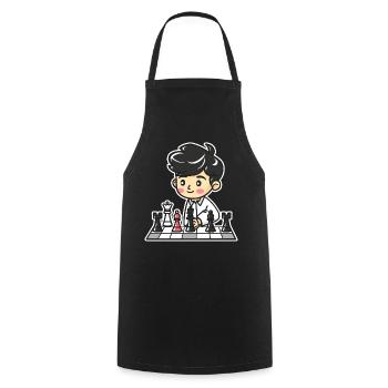 Schach Junge Cartoon - Kochschürze - Schwarz - Vorne - AI Model Male 185 dark (185cm)