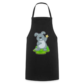 Rabbit Star - Cooking Apron - black - Front - AI Model Male 185 dark (185cm)