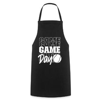 Funny Tennis Player Racket Game - Cooking Apron - black - Front - AI Model Male 185 dark (185cm)