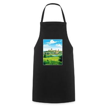 Avignon Frankreich Reise Poster Souvenir Malerei WPA - Kochschürze - Schwarz - Vorne - AI Model Male 185 dark (185cm)