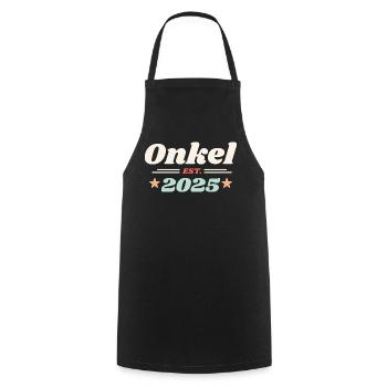 Onkel Est 2025 Ich werde Onkel Retro Style - Kochschürze - Schwarz - Vorne - AI Model Male 185 dark (185cm)