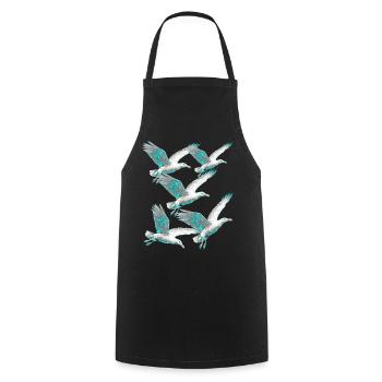 maritime, seagulls, seagulls, coast, North Sea, Baltic Sea - Cooking Apron - black - Front - AI Model Male 185 dark (185cm)
