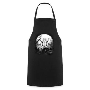 mystique forêt animaux de la forêt cerf cerf chevreuil - Tablier de cuisine - noir - Devant - AI Model Male 185 dark (185cm)
