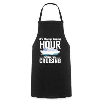 It's always happy hour at cruising - Cooking Apron - black - Front - AI Model Male 185 dark (185cm)