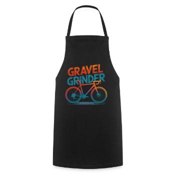 Gravel Grinder Fahrrad Illustration - Kochschürze - Schwarz - Vorne - AI Model Male 185 dark (185cm)