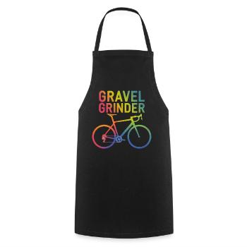 Vibrant Gravel Grinder Bicycle Design - Cooking Apron - black - Front - AI Model Male 185 dark (185cm)