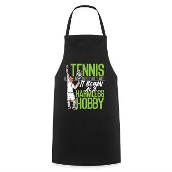 Funny Tennis Player Racket Tennis - Cooking Apron - black - Front - AI Model Male 185 dark (185cm)