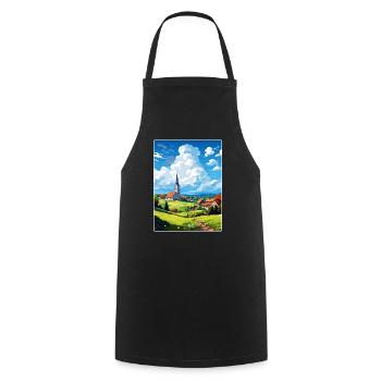 Odenwald Allemagne Affiche de voyage Peinture souvenir WPA - Tablier de cuisine - noir - Devant - AI Model Male 185 dark (185cm)