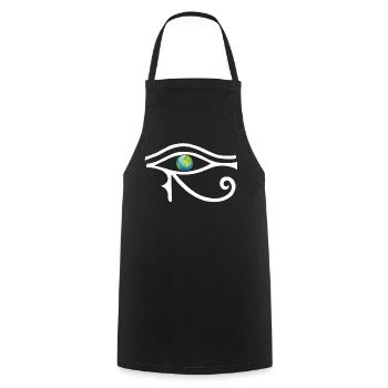 Regard sur le monde (blanc) - Tablier de cuisine - noir - Devant - AI Model Male 185 dark (185cm)