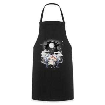 Frog Frogs Moon Nature Mushrooms Autumn Mountain - Cooking Apron - black - Front - AI Model Male 185 dark (185cm)