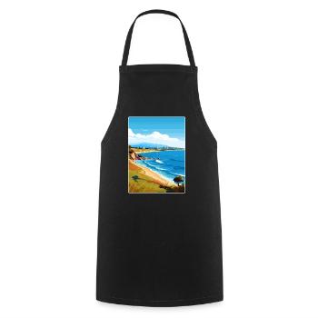 Gallipoli Türkei Reise Poster Souvenir Farbe WPA - Kochschürze - Schwarz - Vorne - AI Model Male 185 dark (185cm)