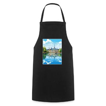 Den Haag Niederlande Reiseposter Souvenir WPA - Kochschürze - Schwarz - Vorne - AI Model Male 185 dark (185cm)