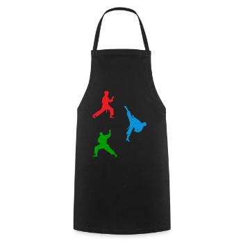 Taekwondo Martial Arts Taekwondo Fighter Silhouett - Kochschürze - Schwarz - Vorne - AI Model Male 185 dark (185cm)