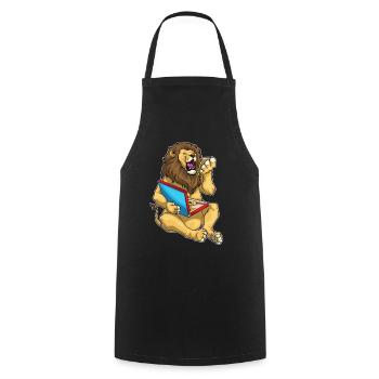 Lion Pizza - Tablier de cuisine - noir - Devant - AI Model Male 185 dark (185cm)