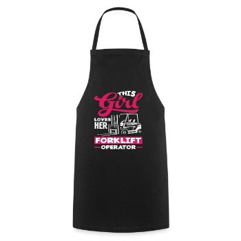 This Girl Loves Her Forklift Driver - Cooking Apron - black - Front - AI Model Male 185 dark (185cm)