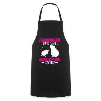 Lemmings Are Cute Vole Lemming - Cooking Apron - black - Front - AI Model Male 185 dark (185cm)