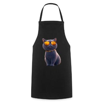 Britisch Kurzhaar Katze BKH Katzenmama Süße Katzen - Kochschürze - Schwarz - Vorne - AI Model Male 185 dark (185cm)