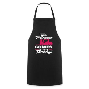 The princess comes with a forklift - Cooking Apron - black - Front - AI Model Male 185 dark (185cm)