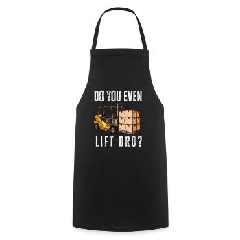 Always lift with your forklift - Cooking Apron - black - Front - AI Model Male 185 dark (185cm)