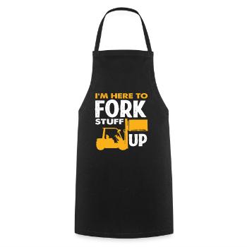 I'm here to pile things up - Cooking Apron - black - Front - AI Model Male 185 dark (185cm)