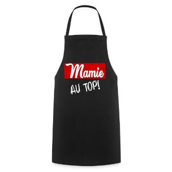 GRANNY. MOTHER'S DAY. HAPPY BIRTHDAY GRANDMA. I LOVE YOU - Cooking Apron - black - Front - AI Model Male 185 dark (185cm)