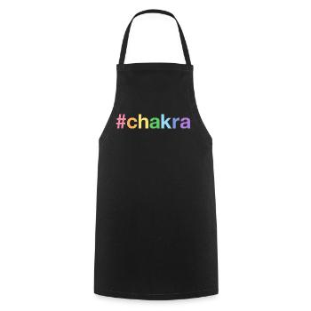 CHAKRA Hashtag - Kochschürze - Schwarz - Vorne - AI Model Male 185 dark (185cm)