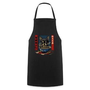 Motif Chien Manga Ramen Nouille Chien Anime Art - Tablier de cuisine - noir - Devant - AI Model Male 185 dark (185cm)
