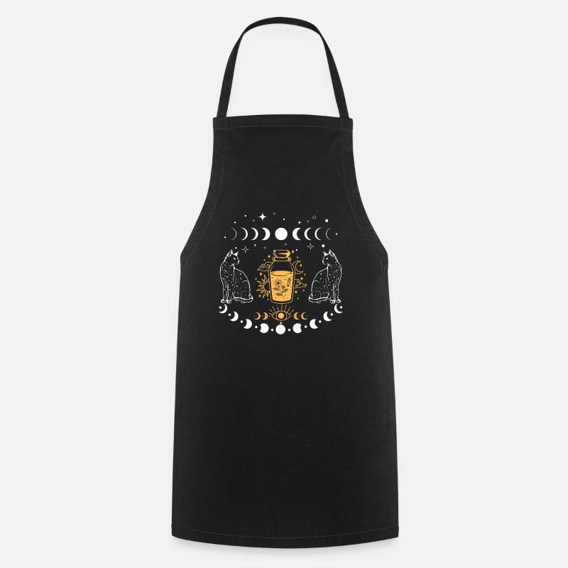 Bouteille d’alchimie pour chat au clair de lune - Tablier de cuisine - noir