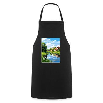 Spreewald Allemagne Affiche de voyage Peinture Souvenir WPA - Tablier de cuisine - noir - Devant - AI Model Male 185 dark (185cm)