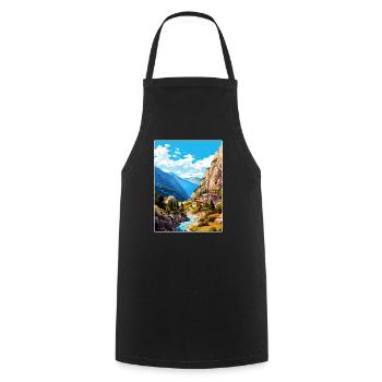 Samaria Schlucht Reise Poster Souvenir Malerei WPA - Kochschürze - Schwarz - Vorne - AI Model Male 185 dark (185cm)