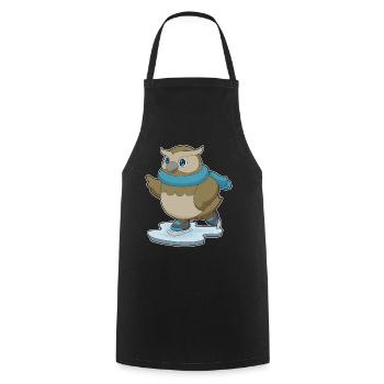 Owl patins à glace - Tablier de cuisine - noir - Devant - AI Model Male 185 dark (185cm)