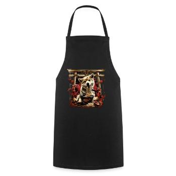 Motif Chien Manga Ramen Nouille Chien Anime Art - Tablier de cuisine - noir - Devant - AI Model Male 185 dark (185cm)