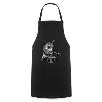 Motif Chien Manga Ramen Nouille Chien Anime Art - Tablier de cuisine - noir - Devant - AI Model Male 185 dark (185cm)