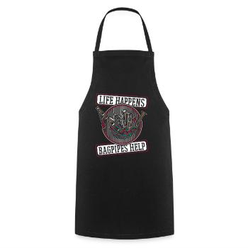 Life Happens Bagpipes Help Bagpipe Lessons - Cooking Apron - black - Front - AI Model Male 185 dark (185cm)