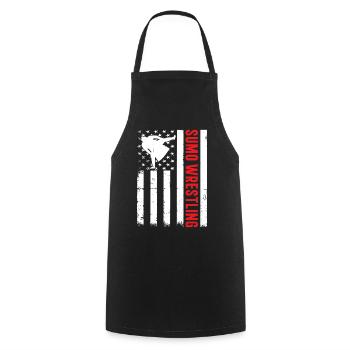 Lutte de sumo Lutteur de sumo - Tablier de cuisine - noir - Devant - AI Model Male 185 dark (185cm)