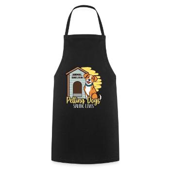Animal Shelter Petting Dogs Saving Lives Dog Lover - Cooking Apron - black - Front - AI Model Male 185 dark (185cm)