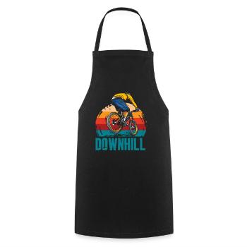 Mountain Bike Adventure Downhill Retro - Cooking Apron - black - Front - AI Model Male 185 dark (185cm)