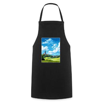 Hunsrück Allemagne Affiche de voyage Peinture souvenir WPA - Tablier de cuisine - noir - Devant - AI Model Male 185 dark (185cm)