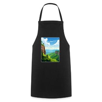 Elbsandsteingebirge Deutschland Reiseposter WPA - Kochschürze - Schwarz - Vorne - AI Model Male 185 dark (185cm)
