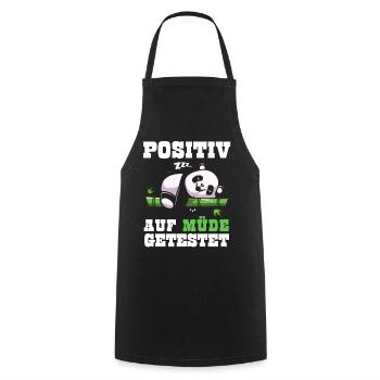 Tired Tshirt Funny Funny Humor Sarcasm Laughter - Cooking Apron - black - Front - AI Model Male 185 dark (185cm)